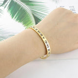 Titanium Steel Crystal Bangles Roman Numerals Women's Bracelet