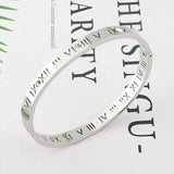 Titanium Steel Crystal Bangles Roman Numerals Women's Bracelet
