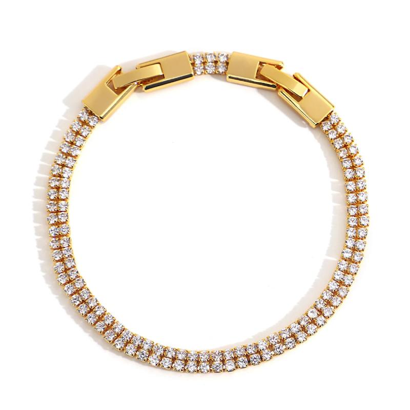 Multicolor Zircon Bracelet for Women, Copper Alloy Charm Jewelry
