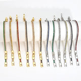 Multicolor Zircon Bracelet for Women, Copper Alloy Charm Jewelry