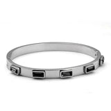 Stainless Steel CZ Charm Bracelet Bangle for Women Green Crystal Cuff