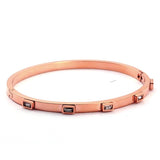 Stainless Steel CZ Charm Bracelet Bangle for Women Green Crystal Cuff