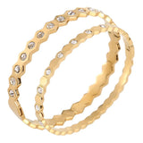 Honeycomb Hexagon Geometric Bangle Bracelet Titanium Steel