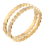 Honeycomb Hexagon Geometric Bangle Bracelet Titanium Steel