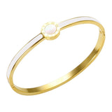 Colorful Enamel Shell Bangle for Women
