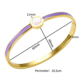 Colorful Enamel Shell Bangle for Women