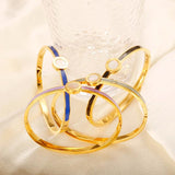 Colorful Enamel Shell Bangle for Women