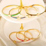 Colorful Enamel Shell Bangle for Women