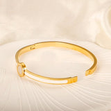 Colorful Enamel Shell Bangle for Women