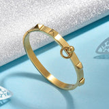 Punk Stainless Steel Rivets Charm Bracelets Circle Cuff bangles