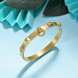 Punk Stainless Steel Rivets Charm Bracelets Circle Cuff bangles