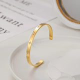 Geometric Stainless Steel Bangle Bracelet for Women
