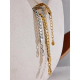 Stainless Steel Chain Polished Wrist Bracelet Bangle 18K PVD Plated