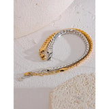 Stainless Steel Chain Polished Wrist Bracelet Bangle 18K PVD Plated