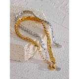 Stainless Steel Chain Polished Wrist Bracelet Bangle 18K PVD Plated