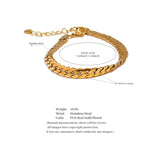 Stainless Steel Chain Polished Wrist Bracelet Bangle 18K PVD Plated