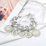 European Style Punk Chain Coin Vintage Bracelet