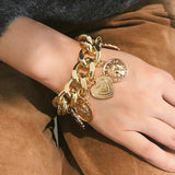 European Style Punk Chain Coin Vintage Bracelet