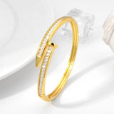 Punk Bracelet Unisex Hand Jewellery Screw Geometry Zirconia Bangle