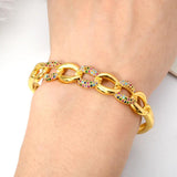 Punk Bracelet Unisex Hand Jewellery Screw Geometry Zirconia Bangle