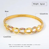 Punk Bracelet Unisex Hand Jewellery Screw Geometry Zirconia Bangle