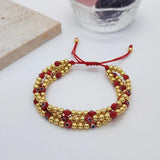 KKBEAD Evil Eye Bracelet Multilayer Beaded Jewelry 18K Plated Pulseras Femme