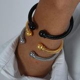 Spiral Stripe Elastic Bracelet and Adjustable Women's Bracelet