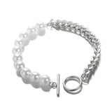 Women's Pearl Bracelet Geometric Silver Jewelry