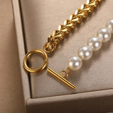 Women's Pearl Bracelet Geometric Silver Jewelry