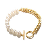 Women's Pearl Bracelet Geometric Silver Jewelry