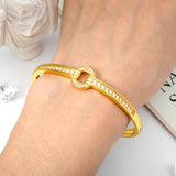 Geometric Women Bracelet 18K Plating Lover Bangles Round Roman Accessories