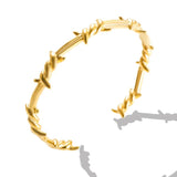 Punk Thorns Wire Bangle for Men Stainless Steel Cuff Bracelet