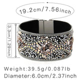 Bohemian Retro Turquoise Rhinestone Bracelet Cuff Jewelry