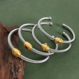 Adjustable Cuff Bangle with Cubic Zircon Stones