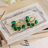 Green Heart Romantic Hoop Earrings for Women