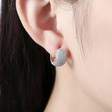 Crystal Hoop Earrings CZ Stone Vintage Jewelry