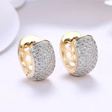 Crystal Hoop Earrings CZ Stone Vintage Jewelry