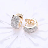 Crystal Hoop Earrings CZ Stone Vintage Jewelry