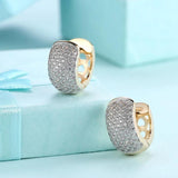 Crystal Hoop Earrings CZ Stone Vintage Jewelry