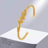 Women's Stainless Steel Cable Bangle Cuff Bracelet