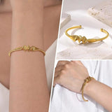 Women's Stainless Steel Cable Bangle Cuff Bracelet