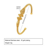 Women's Stainless Steel Cable Bangle Cuff Bracelet