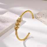 Women's Stainless Steel Cable Bangle Cuff Bracelet
