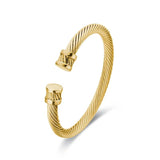 Vintage Style Stainless Steel Cable Wire Bracelets Adjustable Size Cuff Bangle