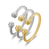 Vintage Style Stainless Steel Cable Wire Bracelets Adjustable Size Cuff Bangle