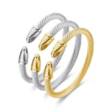 Vintage Style Stainless Steel Cable Wire Bracelets Adjustable Size Cuff Bangle
