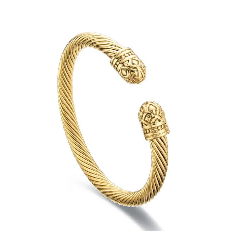 Stainless Steel Rocket Head Bangle Bracelet Adjustable Wire Rope
