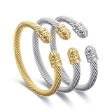 Stainless Steel Rocket Head Bangle Bracelet Adjustable Wire Rope