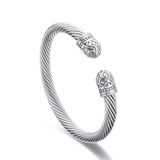 Stainless Steel Rocket Head Bangle Bracelet Adjustable Wire Rope