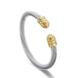 Stainless Steel Rocket Head Bangle Bracelet Adjustable Wire Rope